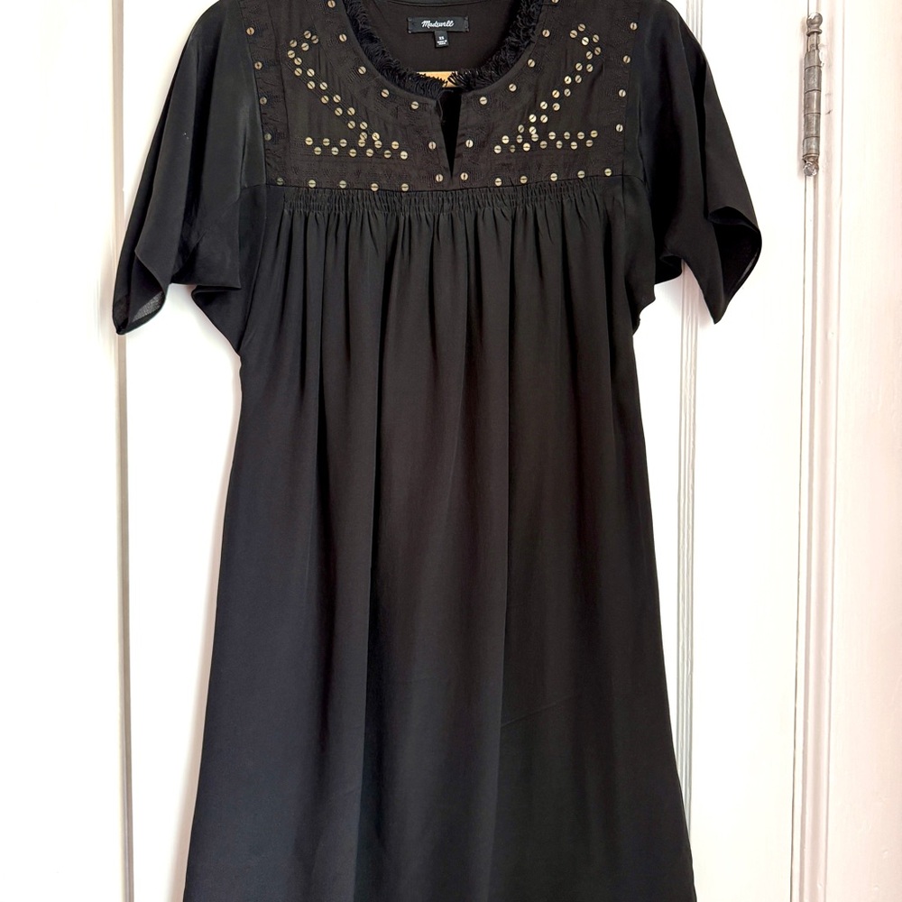 Black Dress with Gold Sequin Accents